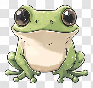 Kawaii Frog - Green Frog Illustration Transparent PNG