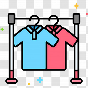 Clothes - Colorful Shirts On A Rack Transparent PNG