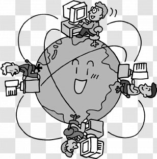 Internet Computer Network Global - Line Art - Learning Era Transparent PNG