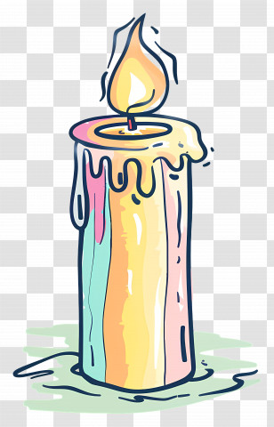 Candle - Colorful Candle With Flame Transparent PNG