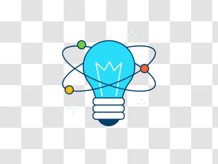 Icon - Light Bulb With Atomic Representation Transparent PNG