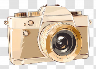 Modern Camera - Vintage Camera With Lens Transparent PNG