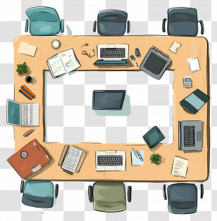 Office Top View - Office Meeting Table Setup Transparent PNG