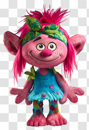 Pink Troll - Pink Troll Character With Vibrant Clothes Transparent PNG