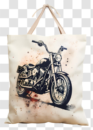 Tote Bag - Tote Bag With Motorcycle Design Transparent PNG