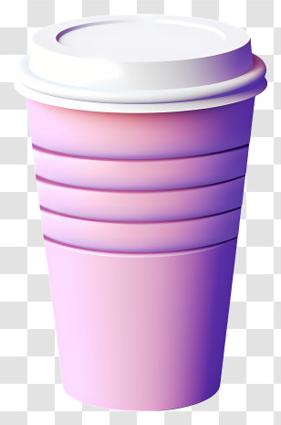 Plastic Cup - Pink Takeaway Coffee Cup For Beverages Transparent PNG