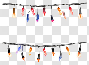 Black Background - Colorful Christmas Lights Transparent PNG