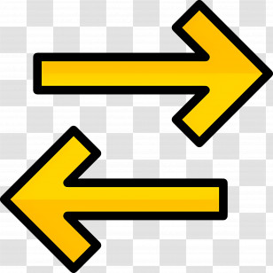 Double Arrow - Yellow Bidirectional Arrows Icon Transparent PNG