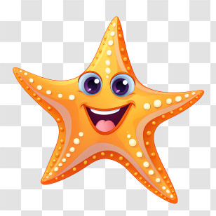Starfish - Cute Cartoon Starfish With A Happy Expression Transparent PNG