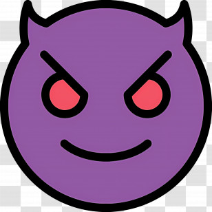 Emoji Devil - Purple Devil Emoji With Red Eyes Transparent PNG