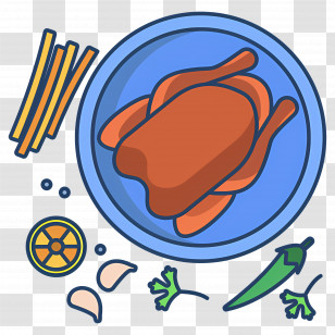 Turkey Food - Roast Chicken With Side Dishes Transparent PNG