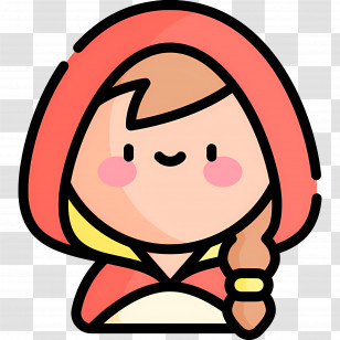 Baby Girl - Cute Red Hooded Cartoon Character Transparent PNG