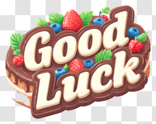 Good Luck - Good Luck Chocolate Cake With Fruits Transparent PNG