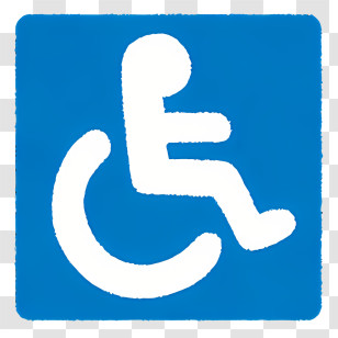 Clipart - Blue Wheelchair Accessibility Sign Transparent PNG