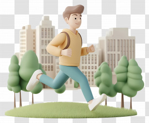 Healthy Man - Running Person In Urban Park Setting Transparent PNG