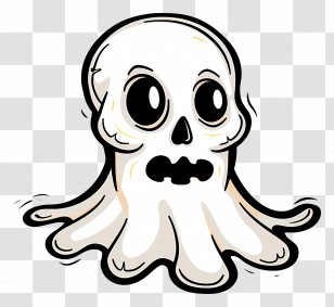 Halloween Ghost - Ghost Skull Cartoon Character Transparent PNG