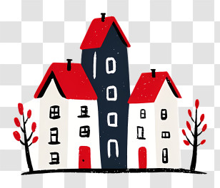 Real Estate Logo - Small Cute Doodle House Transparent PNG