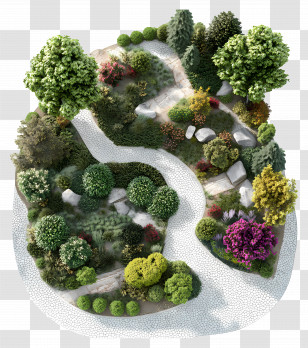 Garden Top View - Scenic Garden Path With Lush Foliage Transparent PNG