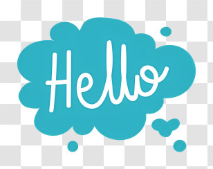 Cartoon - Hello Speech Bubble In Blue Color Transparent PNG