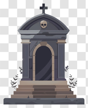 Tomb - Historic Mausoleum With Skull Transparent PNG