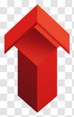 Solid Red Upward Arrow - Red Arrow Pointing Upwards Transparent PNG