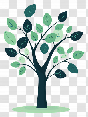 Simple Tree - Green Leafy Tree Illustration Transparent PNG