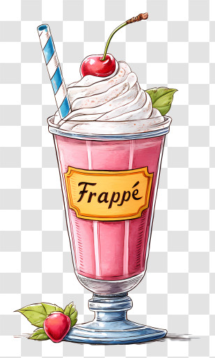 Frappe Day - Delicious Frappe Drink Illustration Transparent PNG