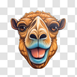 Camel - Smiling Camel Face Illustration Transparent PNG