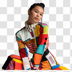 Fashion Girl - Colorful Fashion Model Transparent PNG