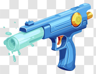 Water Gun - Blue Toy Water Gun With Splash Design Transparent PNG