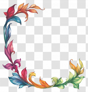Love Letter - Colorful Floral Wreath With Butterflies Transparent PNG
