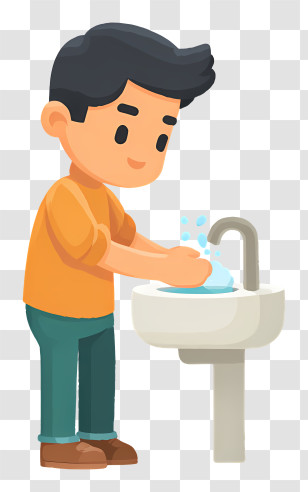 Boy Washing Hands - Boy Washing Hands At Sink Transparent PNG