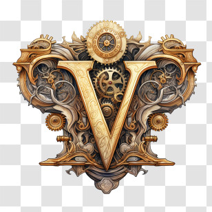 Letter V - Steampunk Letter V Transparent PNG