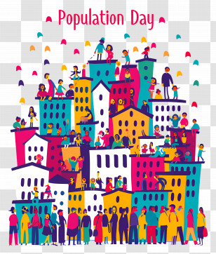 World Population Day - Colorful Illustration For Population Day Transparent PNG