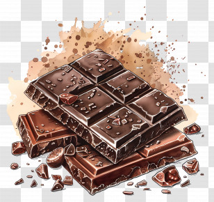Chocolate Bar - Dark Chocolate Bars With Crumbs Transparent PNG