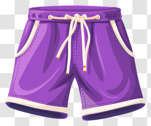 Cartoon Shorts - Purple Sports Shorts With Drawstring Design Transparent PNG