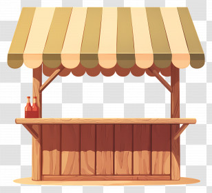 Wooden Market Stall - Wooden Market Stall Transparent PNG