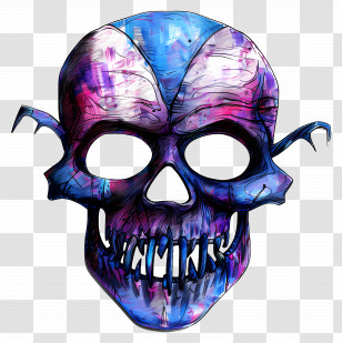 Halloween Mask - Vibrant Skull Halloween Mask Transparent PNG