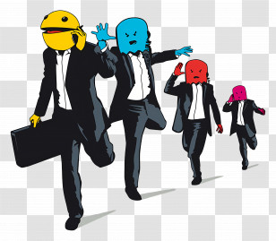 Pac Man - Colorful Business People Running Transparent PNG