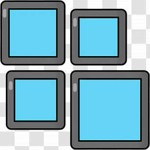 Photo Frame - Blue Geometric Squares Transparent PNG
