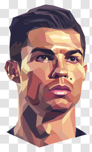 Cristiano Ronaldo - Geometric Portrait With Polygonal Design Transparent PNG