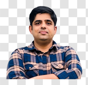 Shivam Chaudhary - Man In Plaid Shirt Transparent PNG