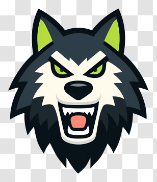 Wolf Icon - Fierce Wolf Cartoon Illustration Transparent PNG