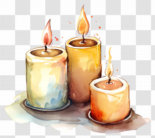 Candle - Candle Set Illustration With Burning Flames Transparent PNG