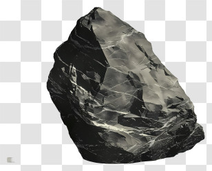Rock - Shiny Black Rock With Natural Texture Transparent PNG