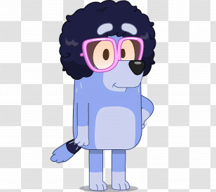 Bluey - Blue Cartoon Dog With Glasses Transparent PNG