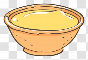 Ghee - Bowl Of Yellow Butter With Creamy Texture Transparent PNG