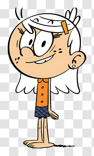 Lincoln Loud - White-haired Cartoon Girl Full Body Transparent PNG