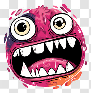 Crazy Emoji - Scary Monster Face Transparent PNG