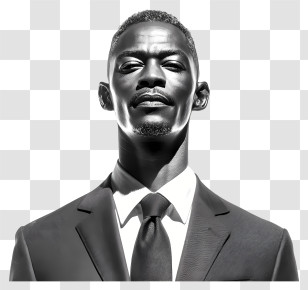 Confident Businessman - Dramatic Formal Suit Portrait Transparent PNG